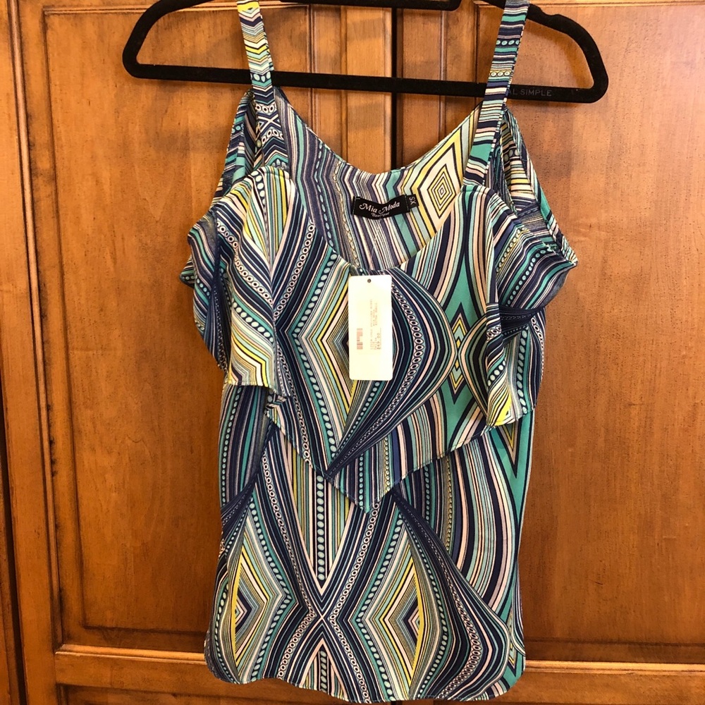 Mia Moda Pattern Tank Top - Picture 2 of 3